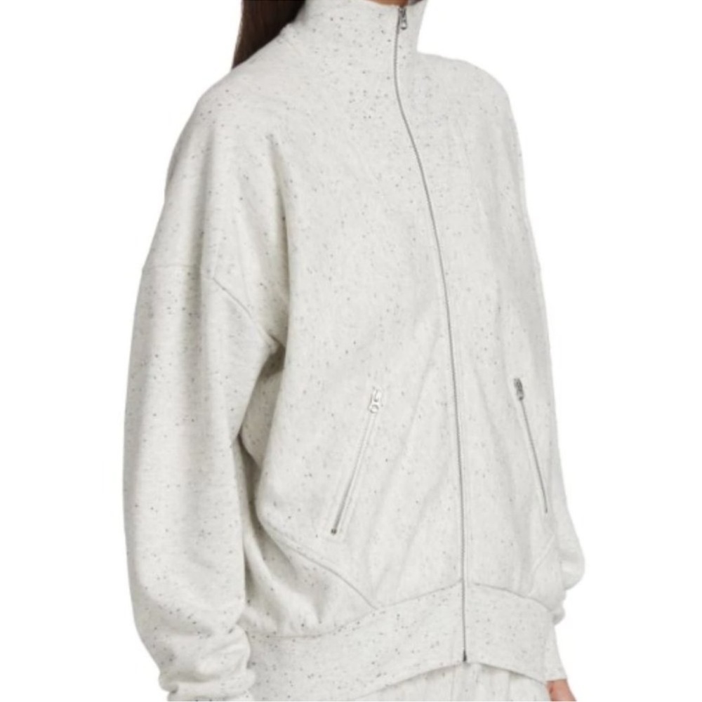 rag & bone Cream Speckled Zip-Front Sweatshirt